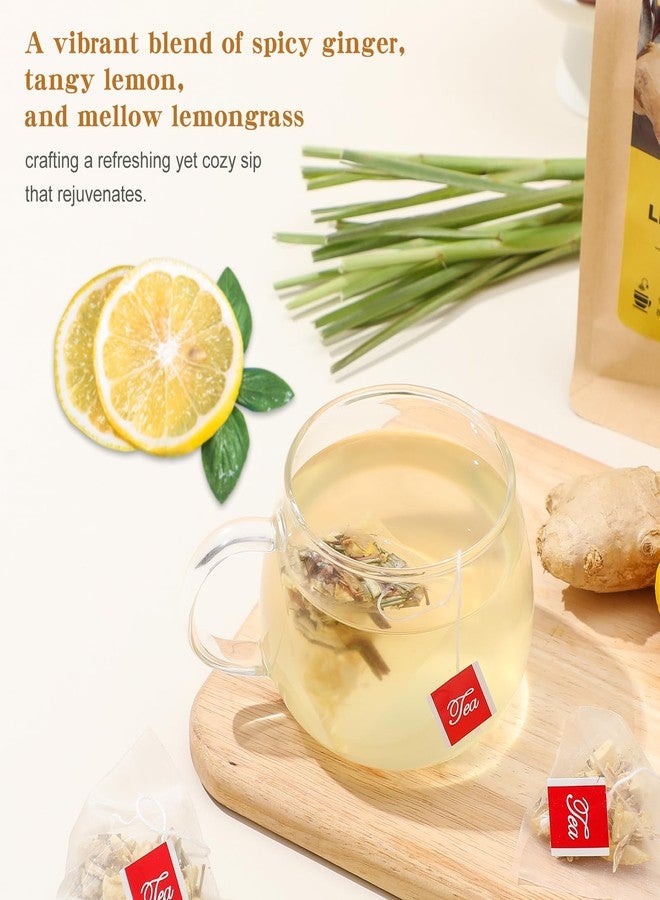 كامل فول تشيا - أكياس شاي بالليمون والزنجبيل، 50 كيس شاي - نكهة حارة لذيذة ودافئة - غير معدل وراثيًا - خالٍ من الكافيين - يدعم الهضم الصحي ويعزز المناعة - Image 2